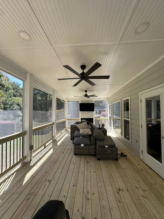 Screened porch addition by Chavez Builds in Buckhead GA